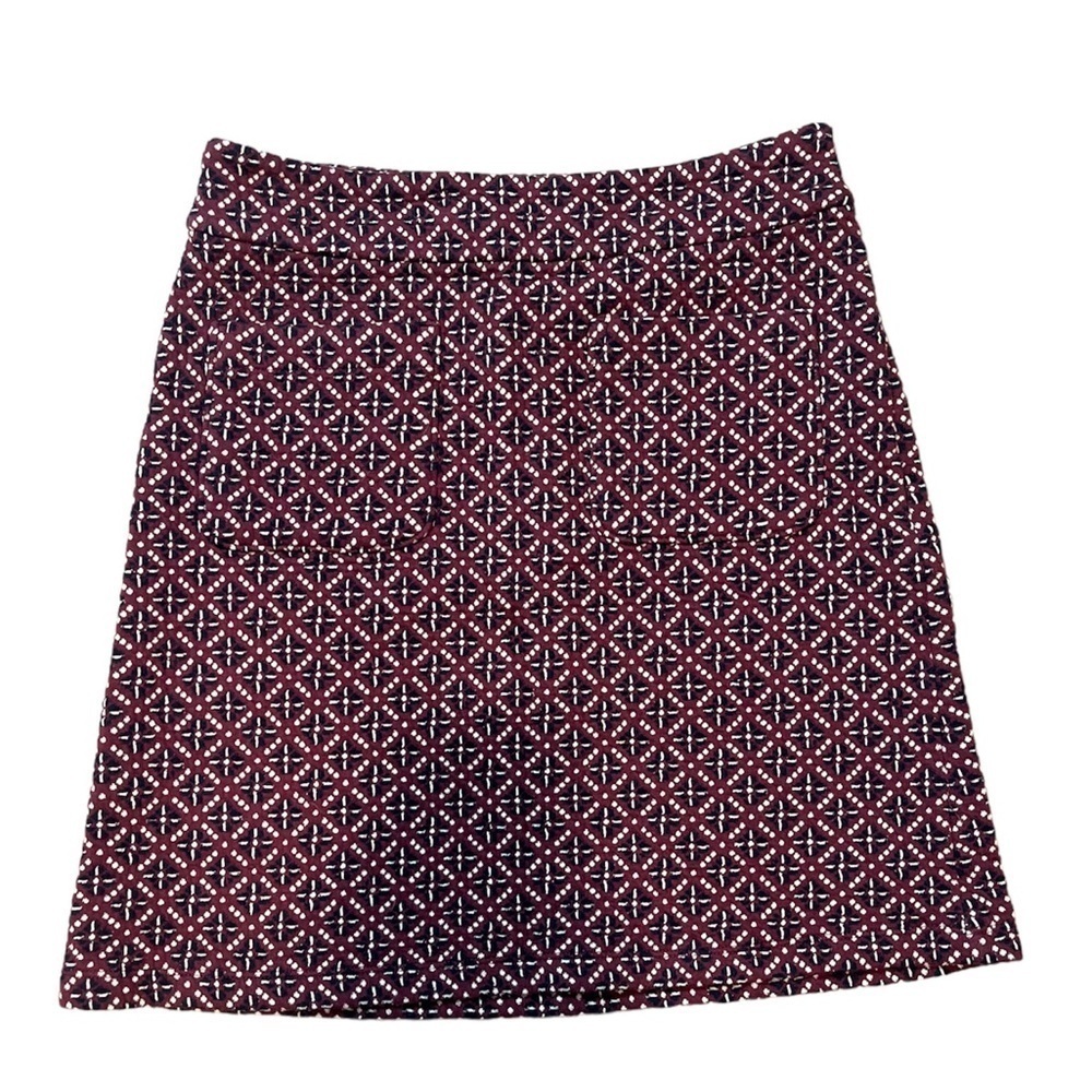 LOFT Mini Skirt 0 P Purple Navy Blue Pockets Stretch Women's